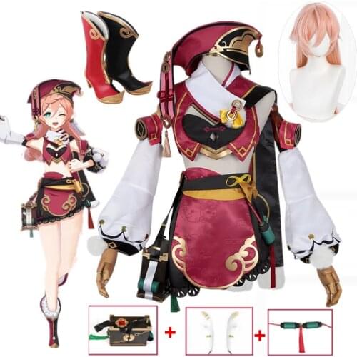 Anime Genshin Impact Yanfei Game Suit Aestheticism Uniform Yan Fei Cosplay Costume Halloween Party Outfit For Women 2021 NEW