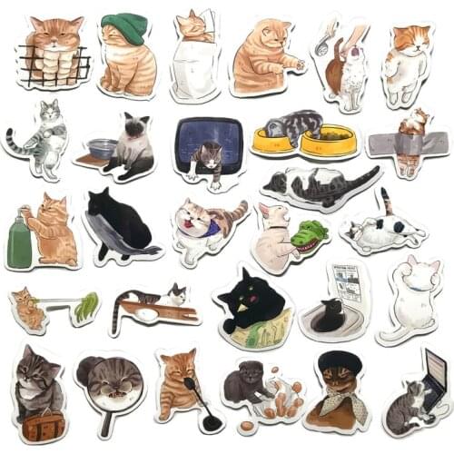 10/50Pcs KittenYard Cat Stickers Waterproof DIY Laptop Phone Guitar Suitcase Car Moto Skateboard Abstract Art Decal Sticker