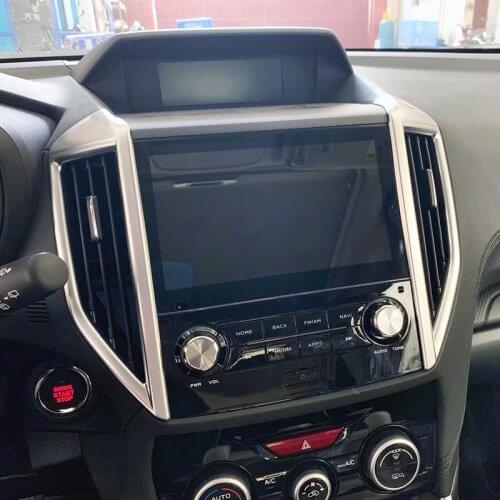 For Subaru Forester SK 2018 2019 Chrome Matte Middle Center Console Air Condition Air Vent Outlet Cover Trim Sticker 2pcs