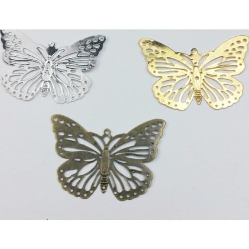 20pcs 30x50mm Filigree flower butterfly Wraps Metal Charms For Embellishment Scrapbook DIY Jewelry Metal Craft Wraps