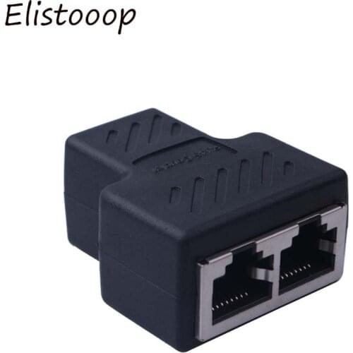 LAN Ethernet Cable Adapter 1 To 2 Way LAN RJ45 Extender Splitter for Internet Cable Connection 1 Input 2 Output