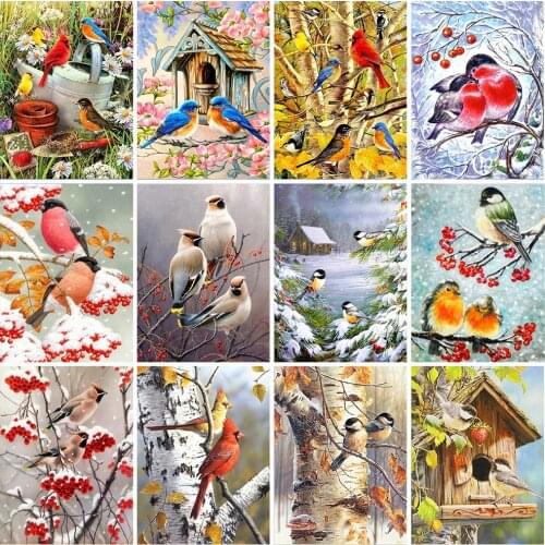 Diamond Painting DIY Cross Stitch Kit Bird Decoration Painting 5D Rhinestone Embroidery Mosaic Embroidery Gift