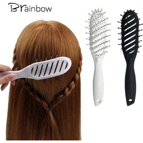 Brainbow 1pc Plastic Handle Hair Comb Anti-static Hair Massage Scalp Brush Soft Comb Teeth Hair Beauty Health Styling Care Tools