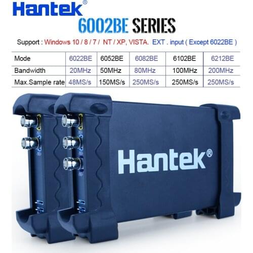 Hantek 6022BE Digital Storage Oscilloscope Laptop PC USB Virtual 2 Channels 20Mhz Bandwidth Handheld Portable Osciloscopio Meter