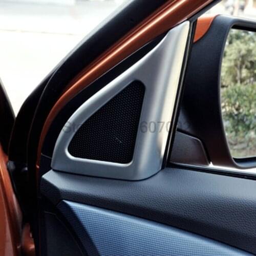 For Hyundai Creta IX25 2014 2015 2016 Interior Chrome A Pillar Lound Speaker Triangular Bezel Cover Molding Trim
