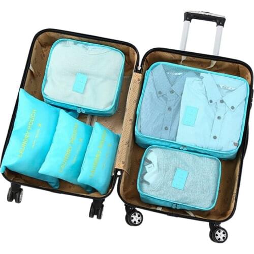6 Pcs/set Travel Storage Bags Portable Clothes Storage Bag Pouch Luggage Organizer Clothes Tidy Organizer Suitcase Pouch