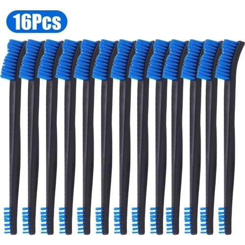 16pcs/set Double-Ended Gun Cleaning Brushes 7 Inch Brass Blue Nylon Brushes Gun Cleaning Kit for Cleaning Welding Slag Rust