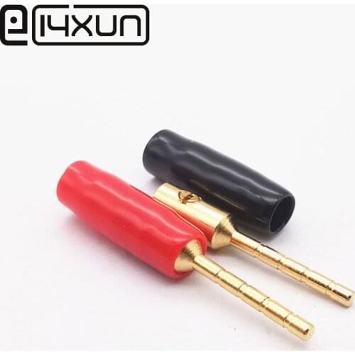 EClyxun 1pcs Gold-plated Copper 2mm Banana Plug Terminals Amp Wiring Pin Plug Small Banana Plug Hi-fi Speaker Connector