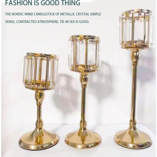 Crystal candle holder Crystal Tealight Candle Holders Coffee Dining Table Centerpieces Metal Candlesticks Stand Wedding Christ