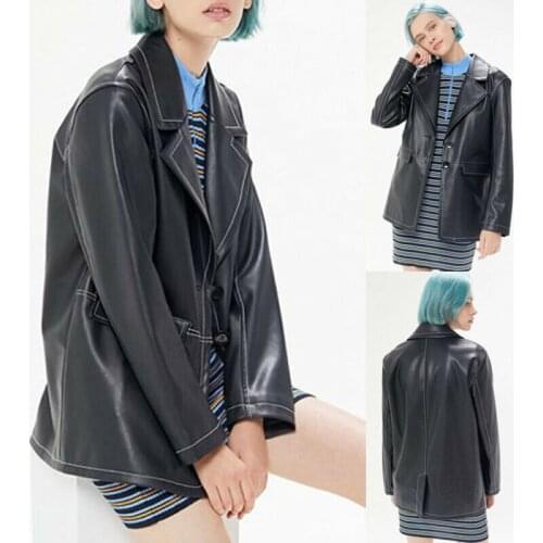 Imcute Women's Leather Bomber Jackets