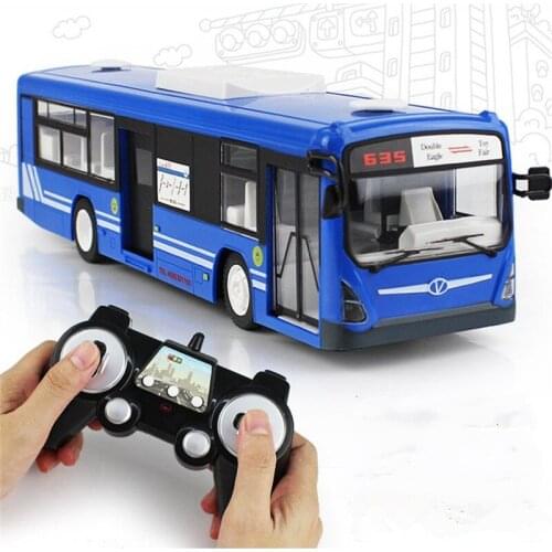 Simulation Remote 2.4g Remote Control Bus Car Charging Electric Open Door Rc Model Toys For Children Birthday Holiday Gifts