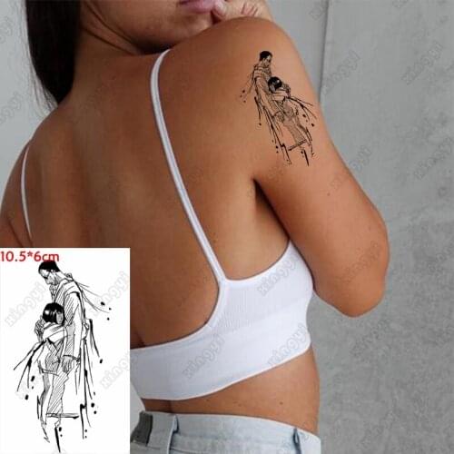 Water Transfer Fake Tattoo Stickers Cool Girl Gun Body Art Waterproof Temporary Tatoo Maple Leaf Flash Tatto for Woman Man