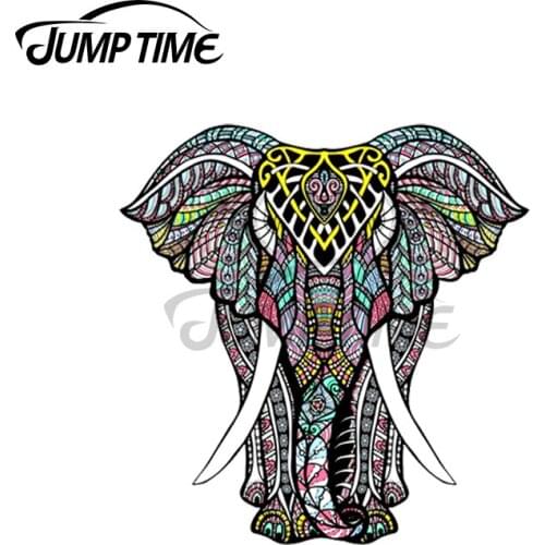 JumpTime 13 x 6.2cm For Elephant Coloured Illustration Car Stickers Bumper Wall Decal Windshield Motorcycle Bumper Decoration