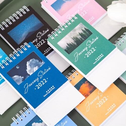 2022 Year Journey Station Series Desktop Calendar INS Style Daily Monthly Schedule Table Planner Office Supplies
