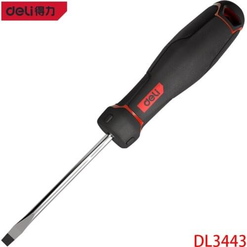 Deli DL3443 One Word Strong Magnetic Screwdriver Specification: 5x75mm Hardness Of The Screwdriver Blade Can Reach Above 58HRC