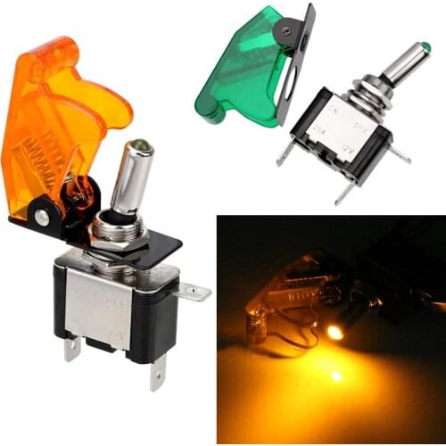 LEEPEE SPST Toggle Rocker Switch 12V 20A With Protective Cover LED Switch Car Auto Cover LED Light Toggle Switch Control On/Off