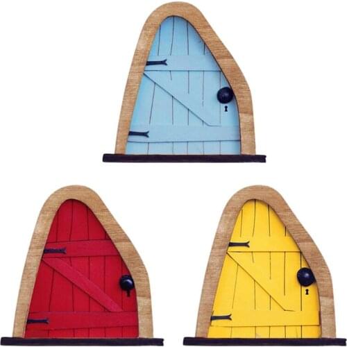 Miniature Fairy Dwarf Window Wooden Elf Door Gnome House Sculpture Garden Decor K0AB