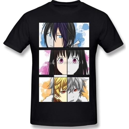 Main Face Homme T-Shirt Noragami Hiyori Iki Manga Series Tshirt Men Cotton Tees Harajuku Streetwear