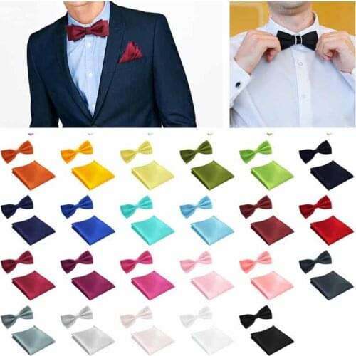 MEN ADULT Bowties Colorful Formal Handkerchief Hankies Chest Hanky Groom Pocket 0Bowties Gift FA122