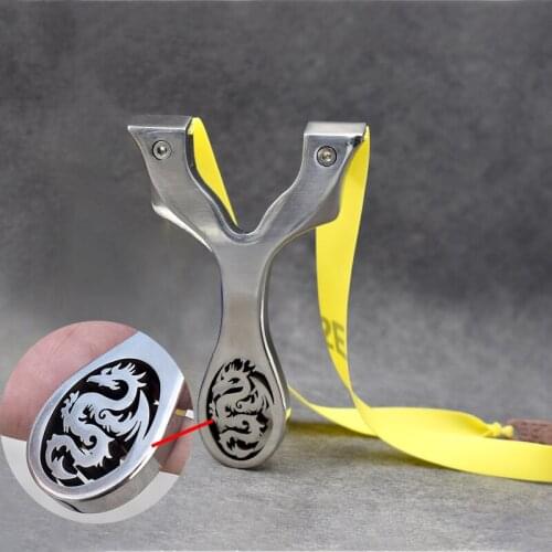 Powerful Stainless Steel Flying Dragon Slingshot New Flat Rubberband Fast Pressure Slingshot Outdoor Competitive Shooting