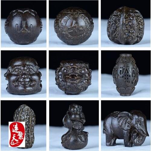 Aloes Solid wood hand piece of ebony wood carving ornaments wholesale Agarwood craft gifts carving hand piece health ball gifts