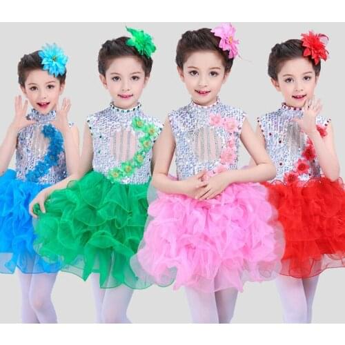 Girl Modern Dance Dress Tulle Dress Suspender Kids Ballet Dress Fitness Clothing Performance Wear Leotard Costume for Stage 89