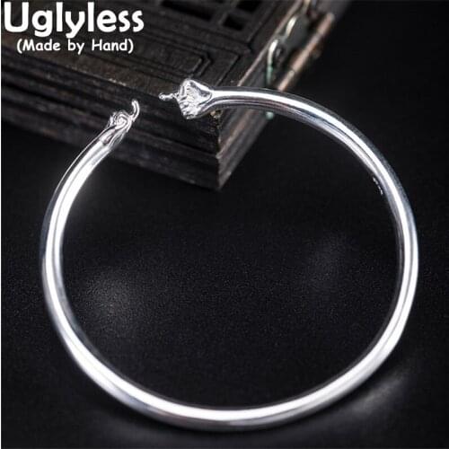 Uglyless Hook Fingers 1 Piece Parent-child Jewelry Glossy Silver Bangles for Women 925 Silver Kids Bangles Creative Hands Bijoux