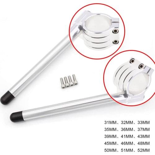 Universal Motorcycle Racing Adjustable Handlebar 22mm 7/8'' Chrome Clip On Ons Fork Handle Bar for Cafe Racer Motorbike