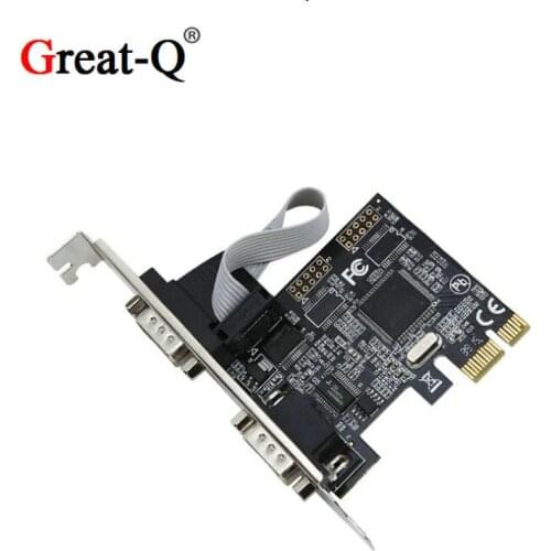 High quality PCI-E PCI Express to Dual Serial DB9 Com RS232 Controller Adapter riser Card For desktop PC