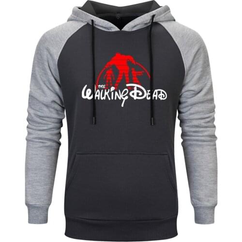 Walkine Dead Raglan Hooded Mens K-pop Hip Hop Sweatshirts and Hoodie Hipster Outwear Tops Clothing Pullovers Comfortable Homme