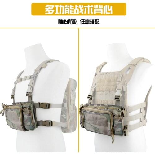 Wosport multi-functional tactical vest breathable quick detachable light equipment vest solid color