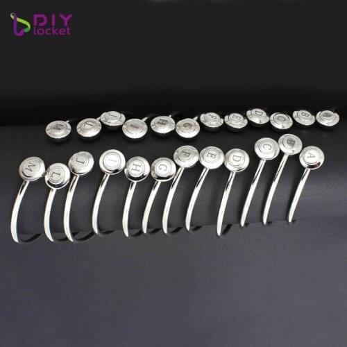 Alphabet Bracelets & Bangles Stainless Steel Bracelet for Woman Round Bangle with Alphabet Letter engraved A-N PABR19