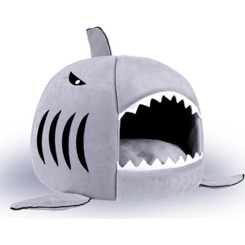 Winter Cartoon Shark Cat Litter Puppy Bed Dog Kennel Four Seasons Universal Shark Litter Dog Thick Warm Room Yurt