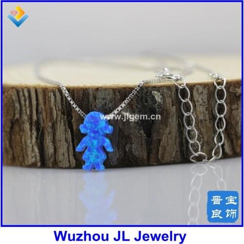 1PC/lot) Wholesale Price 8.5*13mm Synthetic Opal girls shape opal Pendant with Sterling 925 silver Necklace Sale on Aliexpress