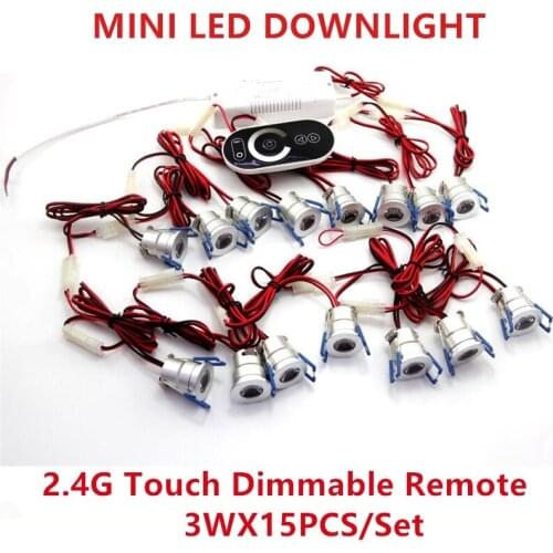 10pcs 15pcs 3W MINI LED Downlights With Dimming Driver Touch Remote Controller Warm Cold White Indoor Home Lamps Light AC85-265V