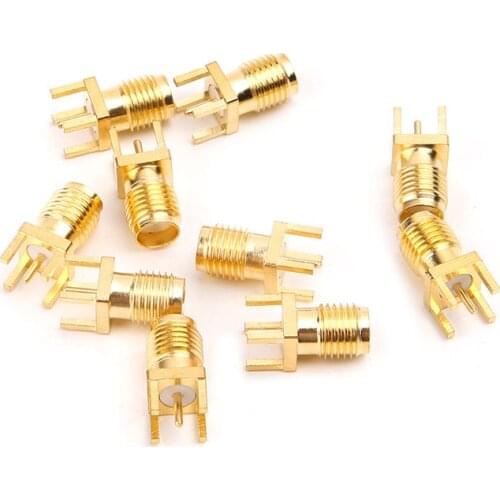 10Pcs/Set SMA Female Jack Solder PCB Board Mount RF Connectors Straight Adapter