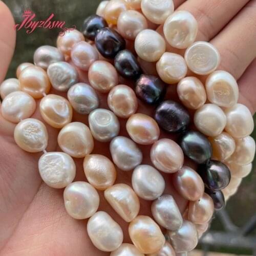 11-12mm Natural Potato Freshwater Pearl Natural Stone Beads Loose For DIY Women Necklace Bracelets Jewelry Making Strand 15"
