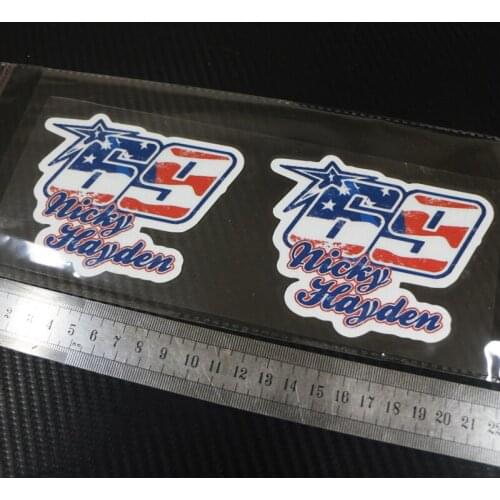 2PCS moto GP Styling Sticker Decals Nicky 69 National flag Reflective sticker