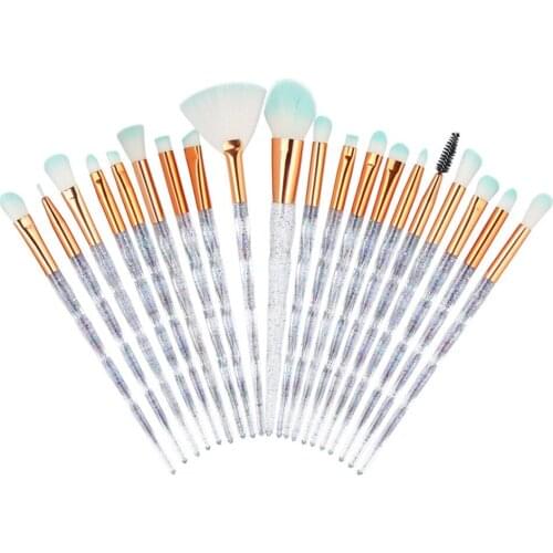 20pcs Diamond Makeup Brush Set Foundation Blush Eye Shadow Eyebrow Lip Cosmetic Brush Kit Beauty Makeup Brushes Set