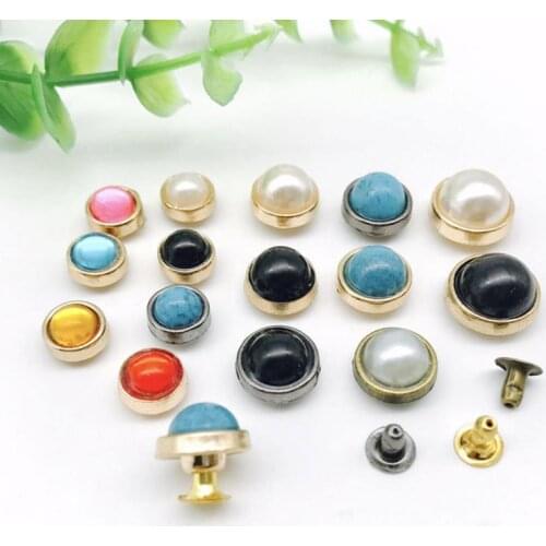 30PC/Set Half Round Rivets Spikes DIY Leather Bag Shoes Crafts Decoration Supplies Clothes Sewing Hand Press Rivet Color Button
