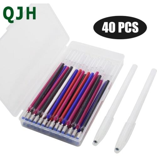 40PCS/1Set Heat Wrap Fade Out Fabric Markers Pencil High Temperature Disappearing Marker Pens Sewing Drawing Lines Accessories