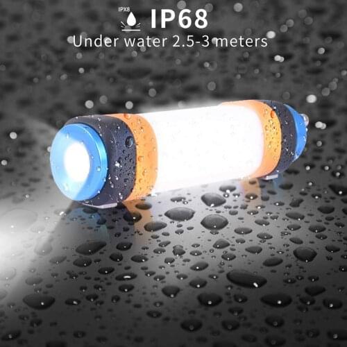 6 Modes Mosquito Repellent Warning Flashlight IP68 LED Camping Lantern Magnetic Tent Light USB Charging Outdoor Emergency Light