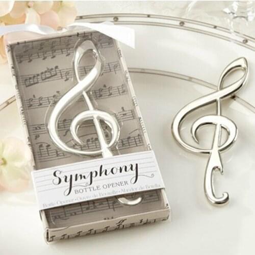 80PCS/LOT New arrival "Symphony" Chrome Music Note Bottle Opener Wine opener Wedding Bridal Shower Party Favor Free shipping