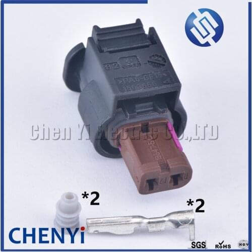 1set TE AMP 2 Pin female Automotive waterproof Wire harness connector 4H0 973 702 for VW Audi LEAR Golf Jetta Volkswagen Touareg