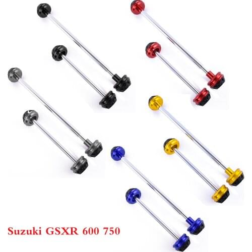 CNC Aluminum Front Rear Wheel Fork Axle Cap Crash Slider Falling Protection Guard Cover for Suzuki GSXR GSX-R GS-XR 600 750