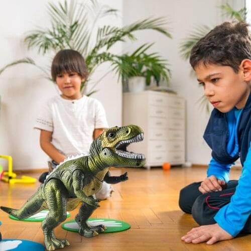 Kids Animal Toy Lifelike Dinosaur Remote Control Battery Powered Plastic Reptile Animal LED Glowing Plastic Toy 49x16.8x23.5cm