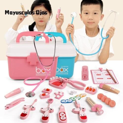Childrens Wooden Play House Simulation Toy Set Medicine Box Simulation Doctor And Nurse Fun Interactive Early Education Toys