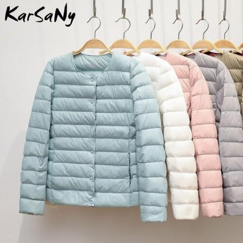 KarSaNy Winter Basic Down Coat Women Ultra Light Jacket Women 2019 Lady Short Ultra Thin Duck Down Jacket Female Plus Size Coats