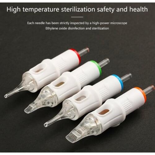 10pcs/set Safe Body Tattoo Needle Cartridges Regular Magnum Long Taper with Black Storage Box for Tattoo Machine Supply