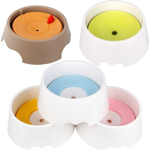 Pet Dog Water Bowl Floating Non-Wetting Mouth Cat Bowl Without Spill Drinking Water Dispenser ABS Plastic Round Dogs Bowls 1L